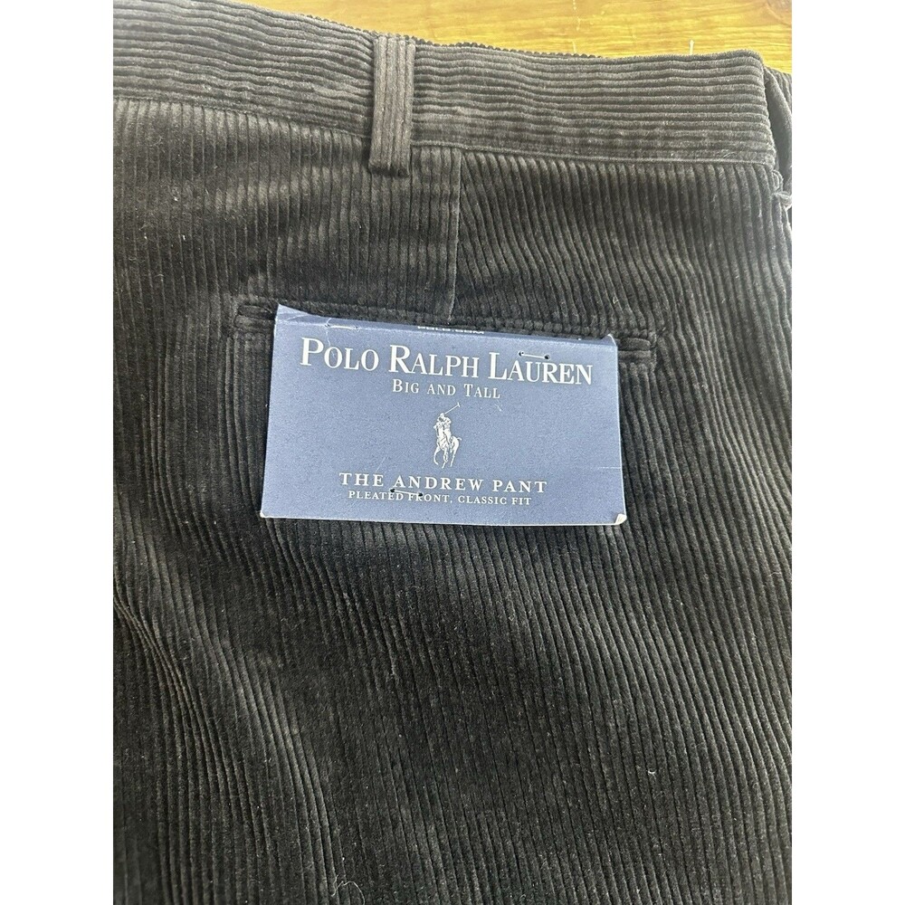 Vintage Polo Ralph Lauren Pants Mens Big Size 44x32 Black Andrew Corduroy NEW
